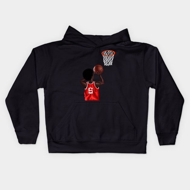 Basketball Print Kids Hoodie by Merchweaver